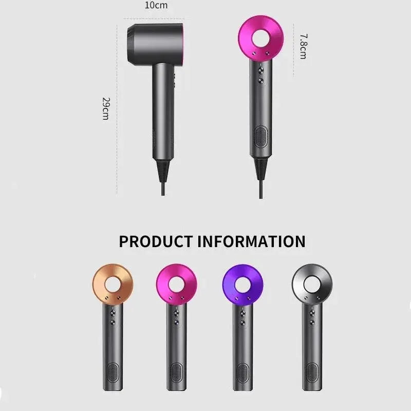 Professional Leafless Hair Dryer Negative Ion Quick Drying Home Powerful 5 Attachment Constant Anion Electric Hair Dryer