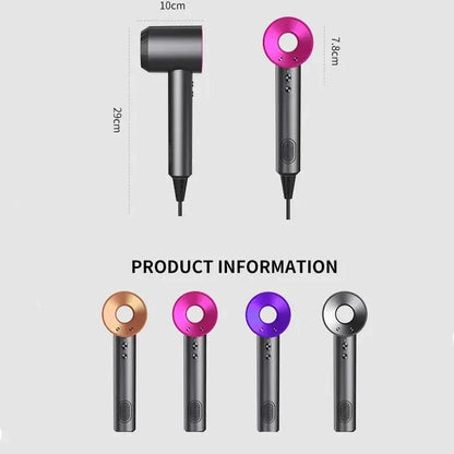 Professional Leafless Hair Dryer Negative Ion Quick Drying Home Powerful 5 Attachment Constant Anion Electric Hair Dryer