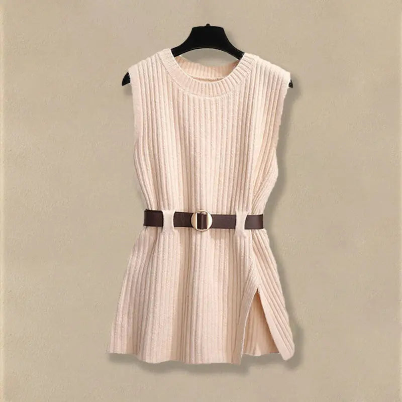 2026 Spring New Korean Elegant in Matching Set Women's Fashion Knitted Vest+ Shirt+ Jeans Three Piece Female Chic Denim Pants Suit