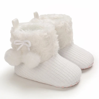 Autumn and Winter Baby Plush Thick Warm Cotton Shoes 0-18 Months Soft Soled Comfortable Non Slip Boots