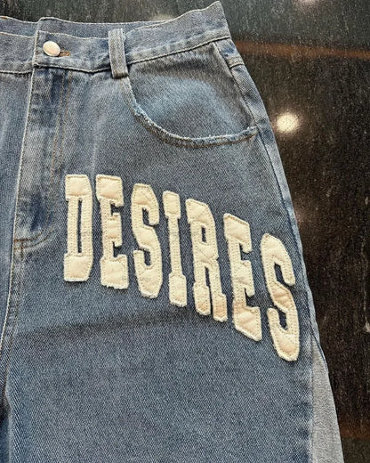 American Street Harajuku Retro Denim Shorts with Letter Embroidery Oversized Jeans Men Y2k Loose Casual Versatile Shorts Women