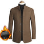 Men's Woolen Coat 2026 Autumn/Winter New Cotton Thickened Single Breasted Standing Collar Wool Blend Male Jacket