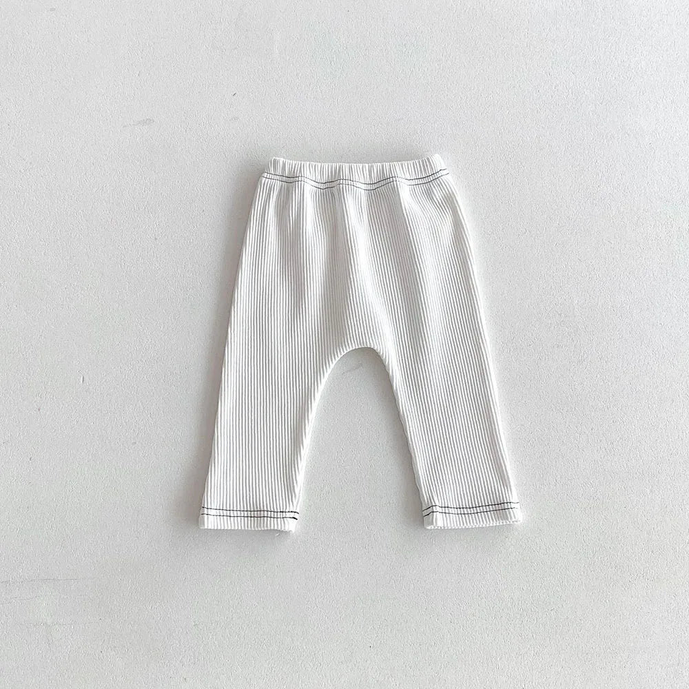 MILANCEL 2026 Autumn Baby Pants 0-3 Y Korean Style Toddler Girls Solid Big PP Leggings Infant Boys Cotton Slim Fit Trousers