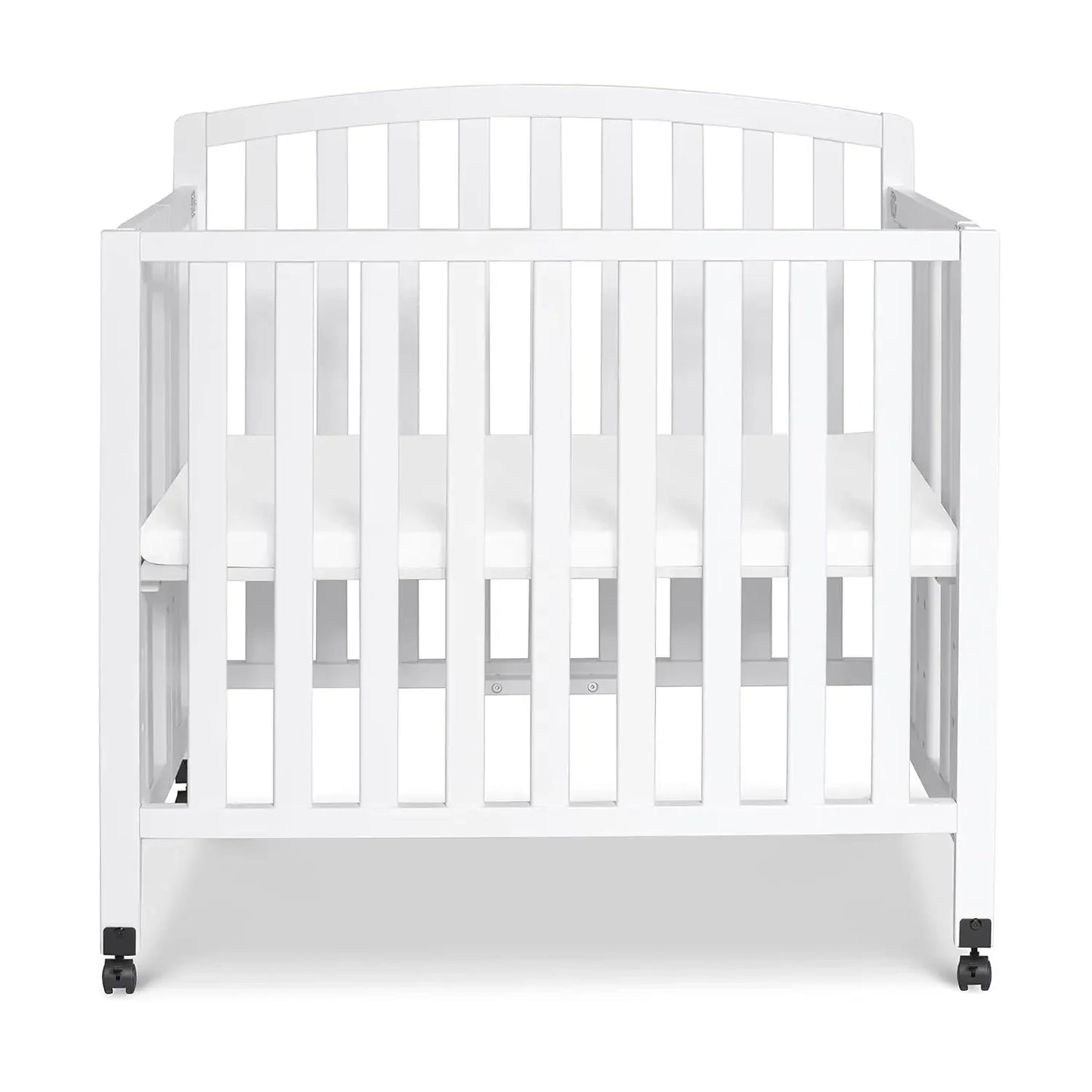 Folding Portable 3-in-1 Convertible Mini Crib and Twin Bed in White, Greengard Gold Certified