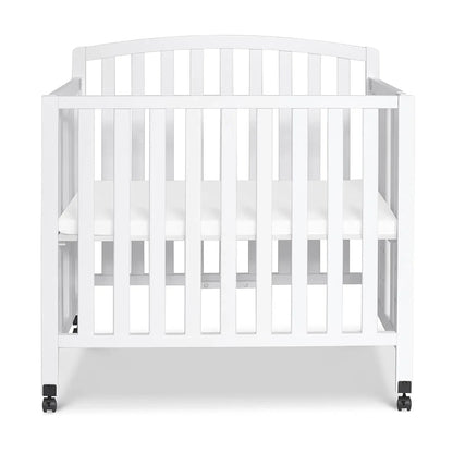 Folding Portable 3-in-1 Convertible Mini Crib and Twin Bed in White, Greengard Gold Certified