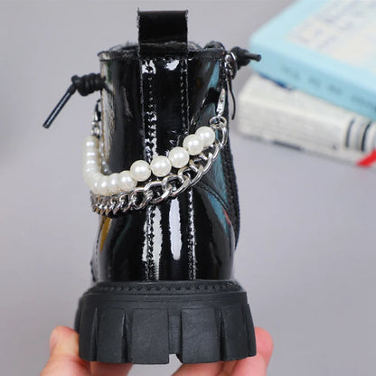 Girls Boots Children Beading Short Boots Student Shoes Kids Waterproof Outdoor Boots Autumn Spring New Non-slip Boots
