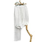 Linen Natural Pure Skin Breathable Summer Pure Color Fashion Linen Slim Fit Men Loose 100% Linen Straight Flax Casual Pants