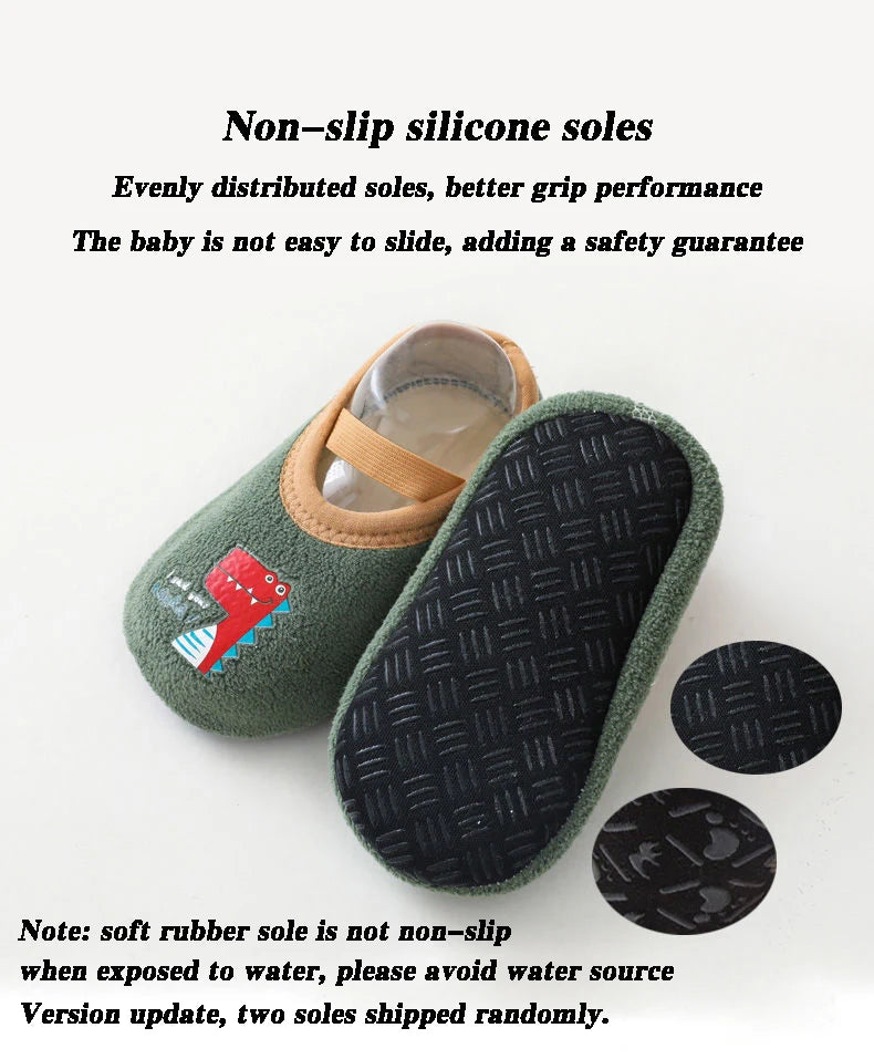Baby Anti-slip Socks Cute Kids Slippers Newborn Warm Crib Floor Shoes with Rubber Sole for 0-24Month Children Boy Toddler Shoes