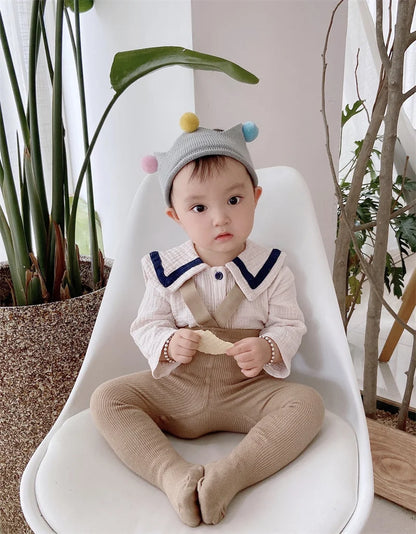 Baby Cute Knitted Tights Boys Girls Pantyhose Casual Suspender Tights Infant Toddler Autumn Spring Leggings Solid Color Clothing