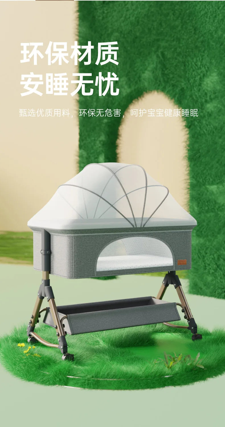 Baby Crib Newborn Small Bed Splicing Large Bed Cradle Bed Sleeping Basket Movable Foldable Portable And Multifunctional