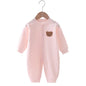 Autumn Baby Romper Solid Color Bear Jumpsuit Cotton Spring Newborn One-Pieces Clothing for Boys Girls Infant Onesie 0-18M