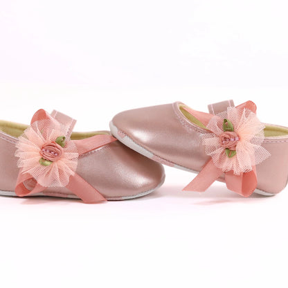 RABEISIR Baby toddler shoes, fashionable rose flower baby girl casual step shoes, light and non-slip, suitable for daily