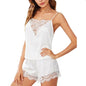 Spaghetti Strap Women Pajama Set Lace Satin Camisole Short Pan Vest Shorts Pajamas for Women Sleepwear Set