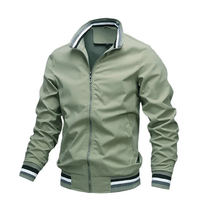 Camel - Men's premium embroidered zippered jacket, casual outdoor sports jacket, fashionable top, spring and autumn, high-quality