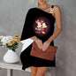 Disney Diagonal Collar One-Shoulder Party Dresses Minnie Mouse Dress Mickey Elegant Dresses for Women Evening Luxury Sexy Collar