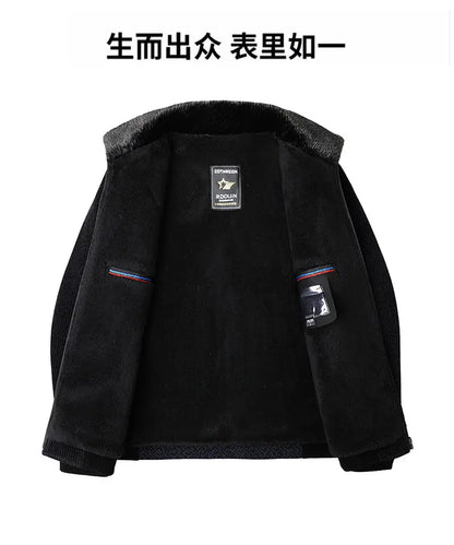 High Quality Winter Woolen Jacket for Men Versatile Brand Casual Business Cotton Trench Coat Add Velvet Keep Warm Overcoat Tops