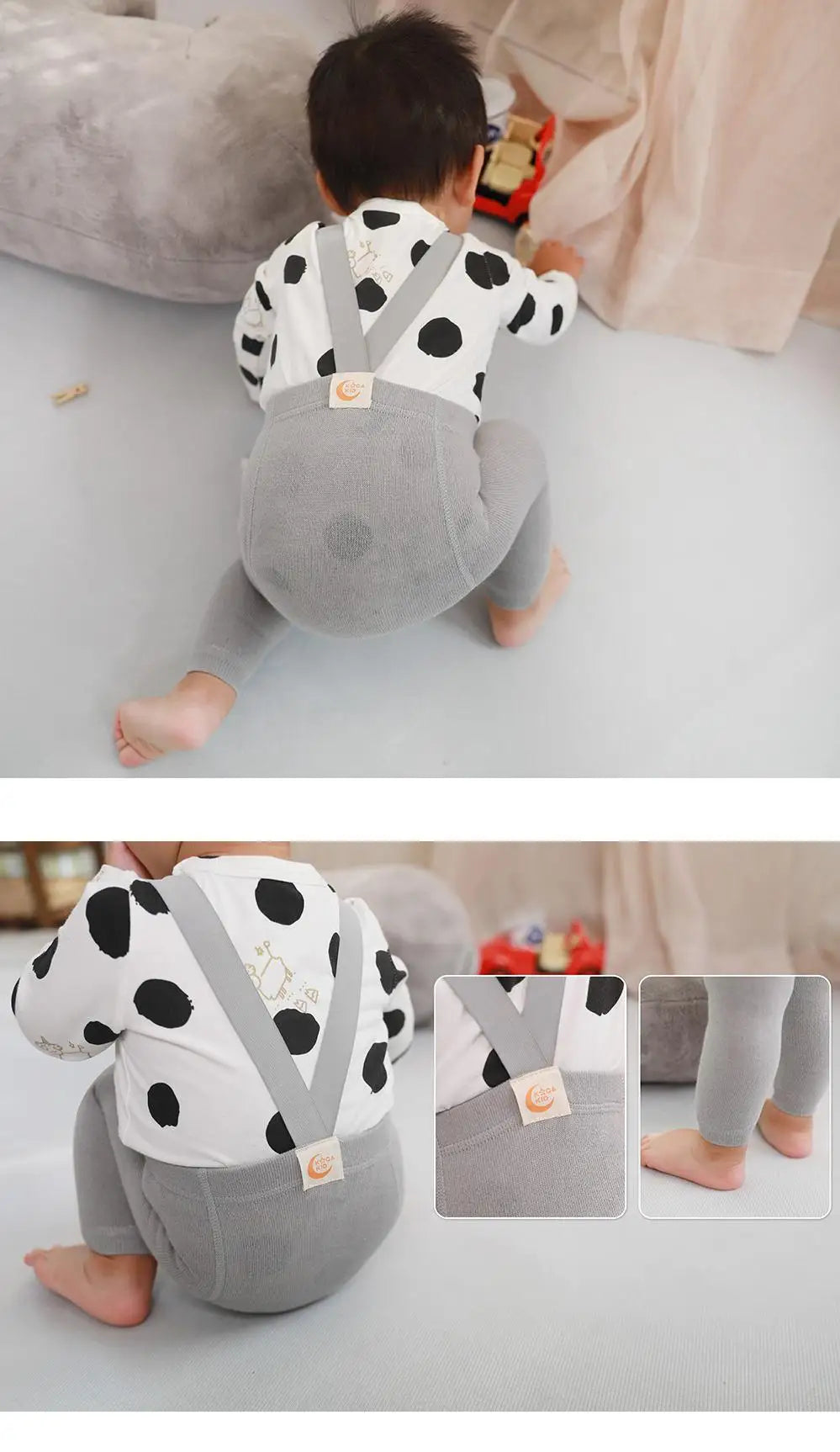 2025 Spring Fashion Boy Baby Solid High Waist Overalls Girl Children Cotton Leggings Infant Casual Suspenders Pants Kid Trousers