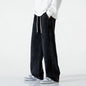 Spring Men Baggy Washed Jeans Drawstring Wide Leg Cargo Denim Pants Fashion Casual Trousers Male Designer Clothing Blue Black