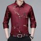 Men's Casual and Fashionable Long Sleeved Printed Shirt, Non Ironing and Wrinkle Resistant Business Top