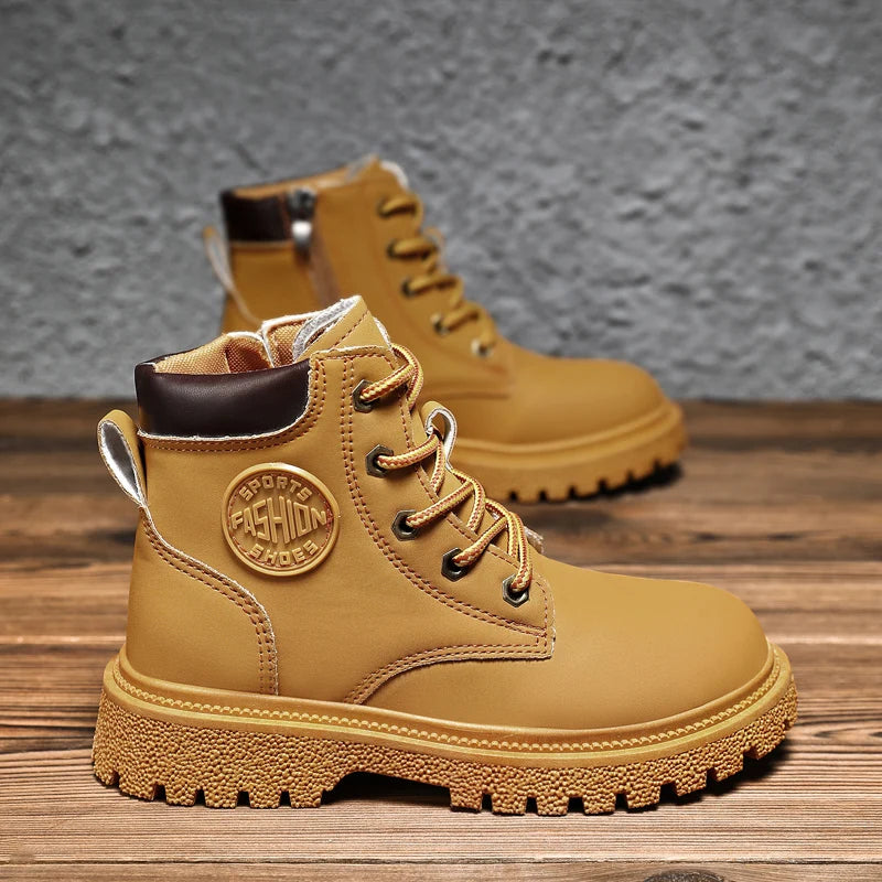 New Winter Spring Children Rubber Ankle Yellow Snow Black Boots For Girls Boys Boots Casual Kids Toddler Shoes Sneakers Footwear