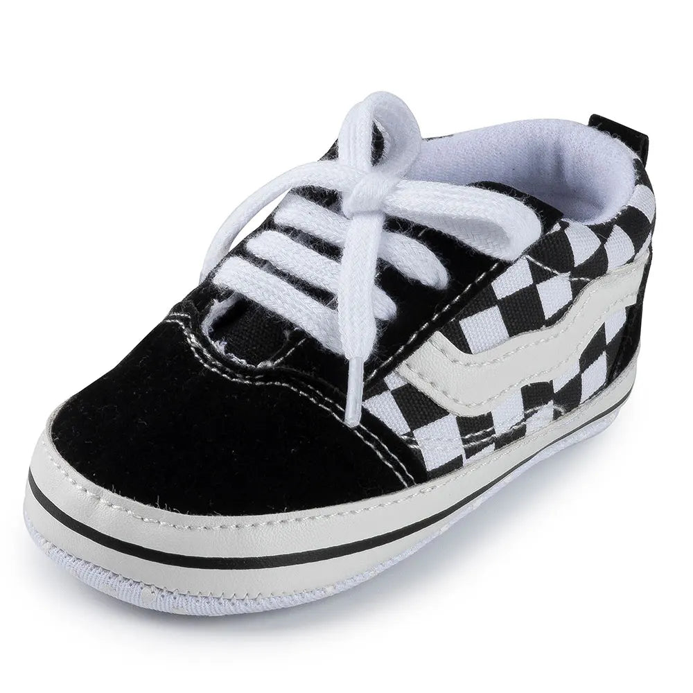 Meckior New Baby Canvas Sneakers Anti-slip Soft Plaid Baby Boy Girl Shoes Newborns First Walkers Infant Baby Unisex Casual Shoes