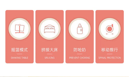 Baby Crib Newborn Small Bed Splicing Large Bed Cradle Bed Sleeping Basket Movable Foldable Portable And Multifunctional