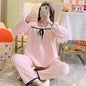 Square Collar Women Pajamas Set Winter Sleepwear Fleece Velvet 2 Piece Pant Home Suit Fluffy Korean Solid Pajama Warm Night Wear