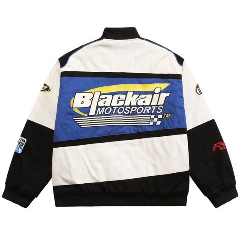 Motorcycle Baseball Jackets Men Y2K Harajuku Letter Embroidery Patchwork Coats Vintage Hip Hop Streetwear Varsity Jacket Unisex
