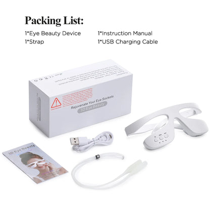 Electric 3D Eye Beauty Device with 3 Modes - Eye Vibrator Massage & 36 LED Light Therapy for Gentle Fatigue Relief And Dark Circ