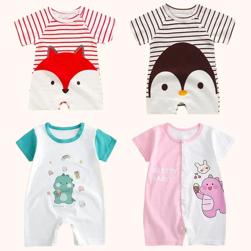 Newborn Baby Clothing Boy Girl baby clothes items Cotton Bodysuit Summer Short Sleeve Romper Infant Toddler sleepwear