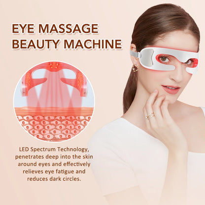Electric 3D Eye Beauty Device with 3 Modes - Eye Vibrator Massage & 36 LED Light Therapy for Gentle Fatigue Relief And Dark Circ