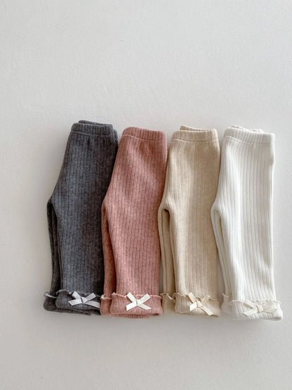 2025 Winter New Baby Plus Velvet Thick Leggings Cotton Girls Cute Bow Warm Trousers Infant Fleece Casual Pants Toddler Clothes