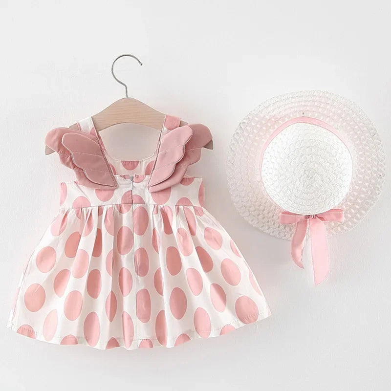 2025 Girls Cute Summer Sleeveless Dress Girl 2Pieces Sets Short Pants + Dress Set Stripe Patten for Baby 6-24M
