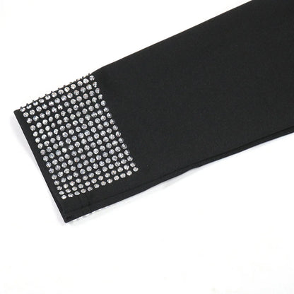 Women Sexy Rhinestone Floor Length High Slit Mermaid Party Dress