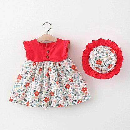 2025 Girls Cute Summer Sleeveless Dress Girl 2Pieces Sets Short Pants + Dress Set Stripe Patten for Baby 6-24M