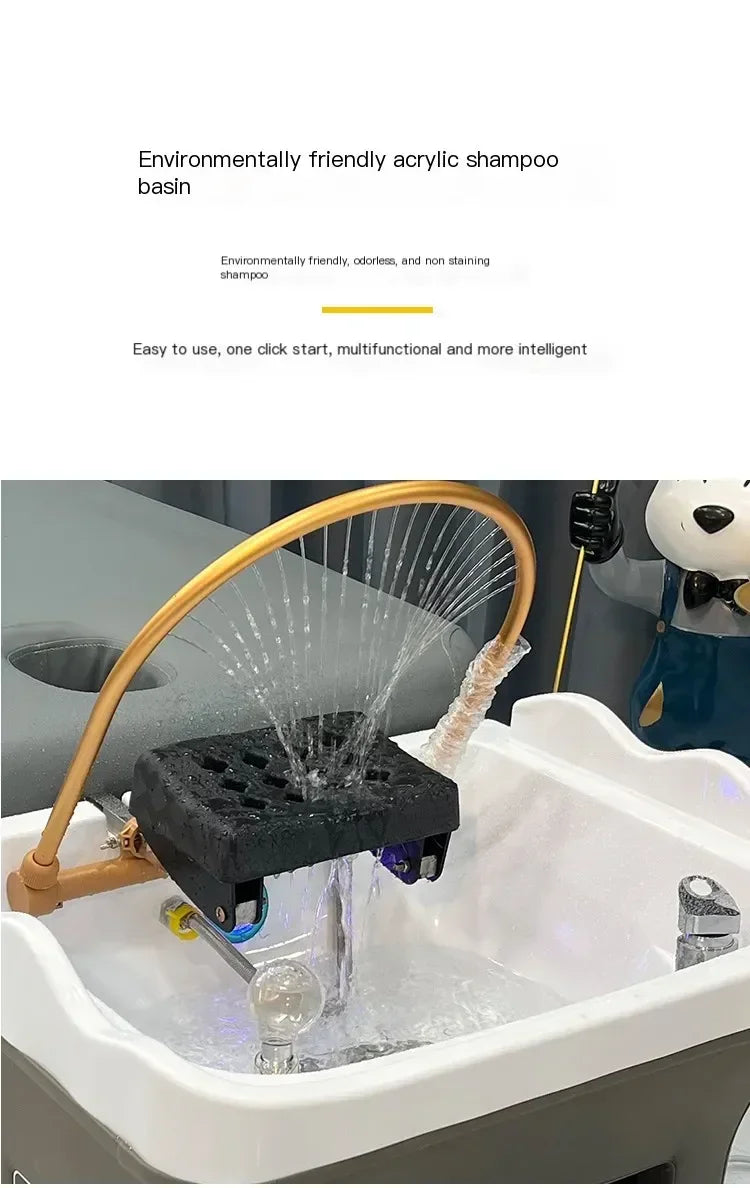 Head Spa Shampoo Chair Hair Salon Portable Small Hair Washing Station Chair Move Therapy Lettino Massaggio Furniture MQ50SC