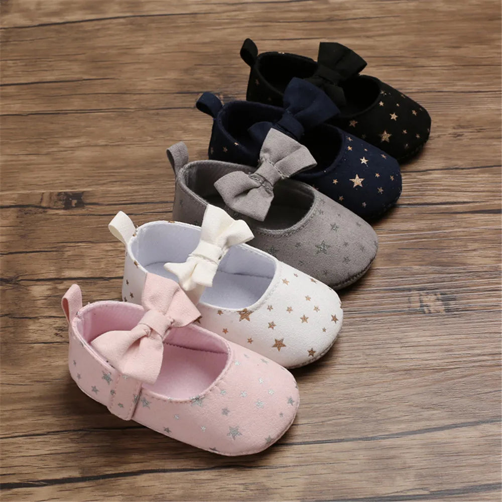 Toddler Girl Crib Shoes Newborn Baby Girls Boys Bowknot Soft Sole Dot Print Casual Shoes Baby Shoes Girls  Infant Shoes