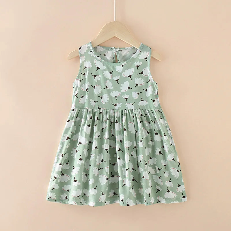 Baby Girls Clothes Summer Dress Flying Sleeve Newborn Infant Dresses Plaid Sleeveless Cotton Newborn Princess Dress Baby Girl