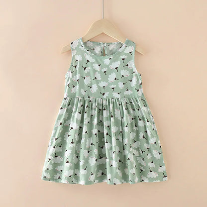 Baby Girls Clothes Summer Dress Flying Sleeve Newborn Infant Dresses Plaid Sleeveless Cotton Newborn Princess Dress Baby Girl