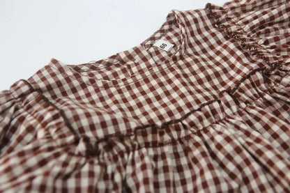 Infant Baby Boys Girls Clothes Set Spring Autumn Kids Baby Boys Girls Long Sleeve Grid T-shirt + Shorts 2pcs Toddler Clothes