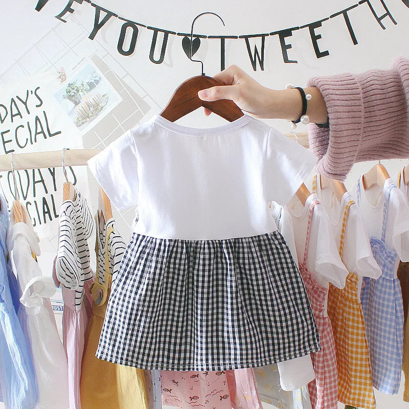 New Baby Girl Dress Summer Newborn Baby Clothes Patchwork Princess Mesh Dress For Girl 1 Year Birthday Infant Baptism Clothing