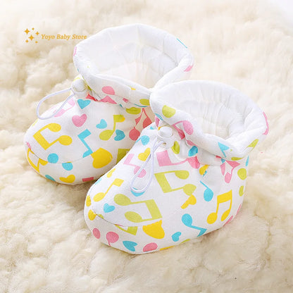 Newborn Baby Shoes for Boys Girls Winter Warm Thicken Plush Toddler Shoes Soft Sole Kids Short Booties Infant First Walker