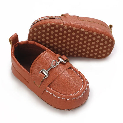 Newborn Baptist Shoes New Leather Gentleman Shoes Anti-slip Soft Bottom Indoor Baby Boys and Girls Casual Shoes Walking Shoes