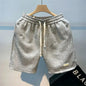 2026 Men Fashion Cotton Blended Solid Color Loosen Up The Waist Summer Multi-Pocket Shorts Wide Beach Casual Shorts Hot Selling