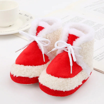 Baywell Baby Boots Newborn Winter Plush Snow Booties for Infant Boys Girls Soft Comfortable Lace Up Warming Shoes