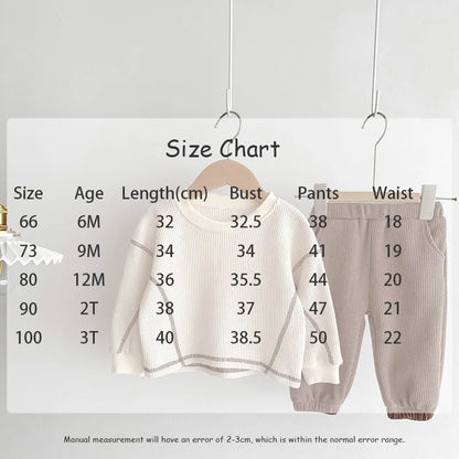 MILANCEL Spring Designer Kids Baby Clothes Casual Boys Suit Cool Infant Blouse And Pants2 PCs Waffle Clothing Set Outfits