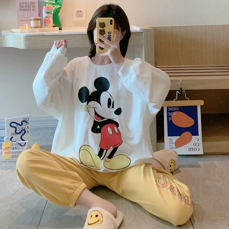 Women's Spring And Autumn Pajamas Two-Piece Set Of Students Long-Sleeved Pajamas New Fashion Casual Ladies Home wear Set