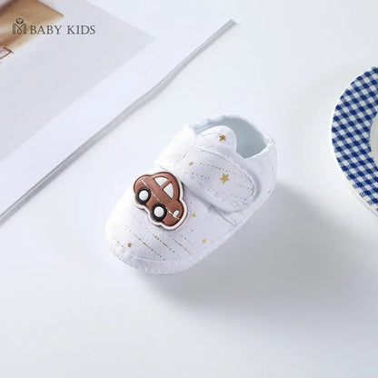 Cotton Newborn Baby Shoes Cartoon Pattern First Walkers for Girl Boy Plaid Soft Sole Walking Sandals 0-12month