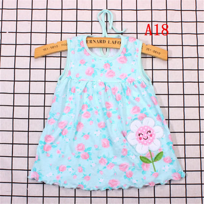 0-24M New born Cotton Flower Sleeveless Dresses Baby Girls Summer Multi Pattern Clothes Kids Princess Dress for 0-2Y Children