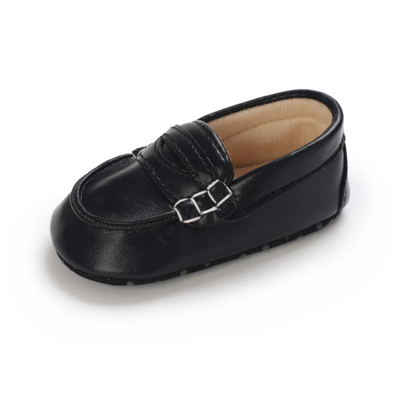 Newborn Baptist Shoes New Leather Gentleman Shoes Anti-slip Soft Bottom Indoor Baby Boys and Girls Casual Shoes Walking Shoes